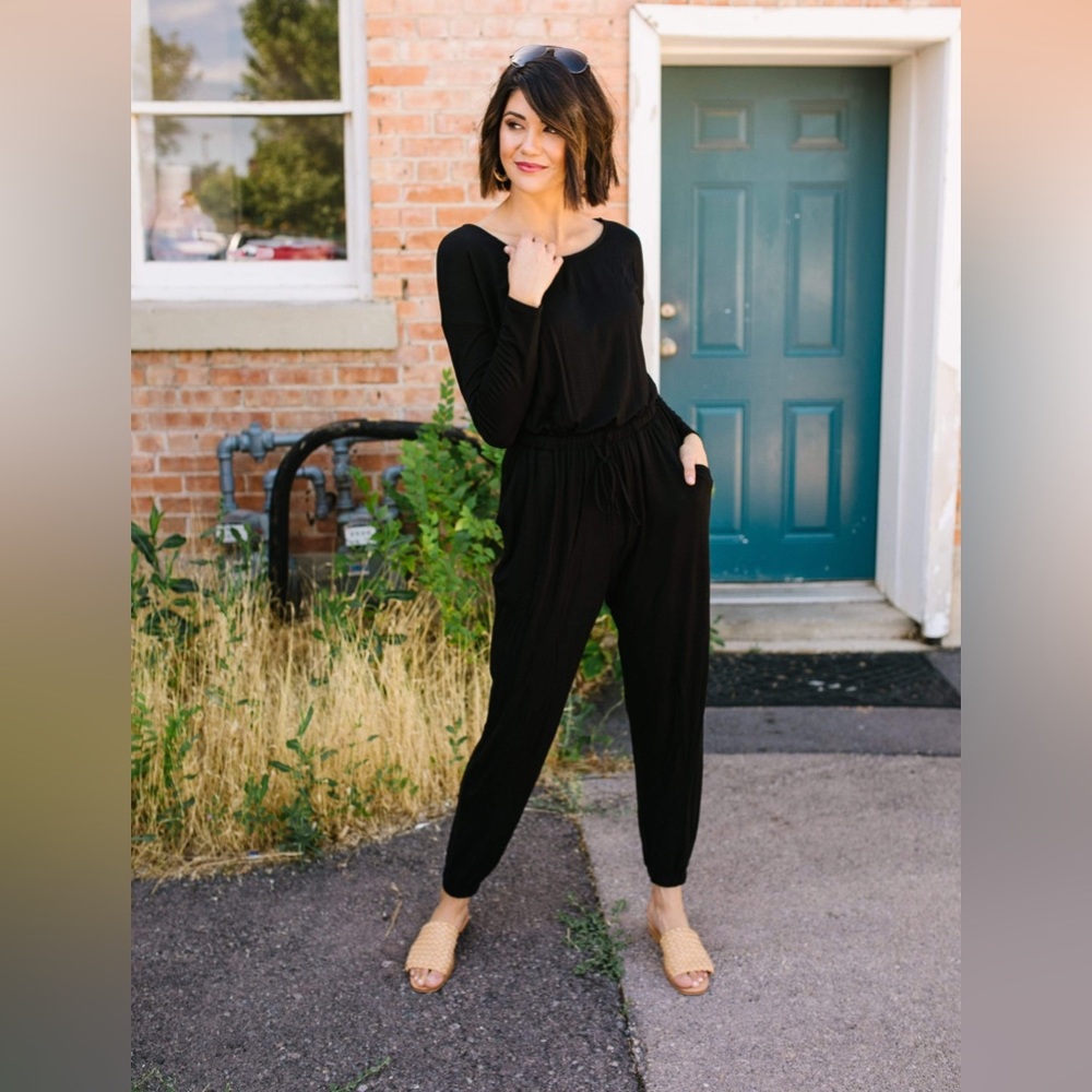 Josie Black Long Sleeve Jumpsuit